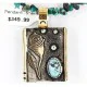 12kt Gold Filled and .925 Sterling Silver Handmade Rose Certified Authentic Navajo Turquoise Native American Necklace 371007017698