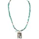 12kt Gold Filled and .925 Sterling Silver Handmade Rose Certified Authentic Navajo Turquoise Native American Necklace 371007017698