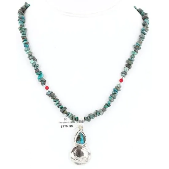 Vintage Style OLD Buffalo Coin Certified Authentic Navajo .925 Sterling Silver Turquoise Native American Necklace 390747398141