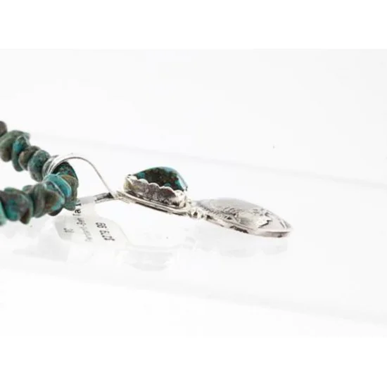 Vintage Style OLD Buffalo Coin Certified Authentic Navajo .925 Sterling Silver Turquoise Native American Necklace 390747398141
