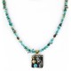 Kokopelli 12kt Gold Filled and .925 Sterling Silver Handmade Certified Authentic Navajo Natural Turquoise Purple Goldstone and Black Onyx Native American Necklace 740100-2-790100