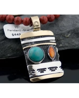 12kt Gold Filled .925 Sterling Silver Handmade Certified Authentic Navajo Natural Turquoise Jasper Native American Necklace 15034-15-1577 12kt Gold Filled .925 Sterling Silver Handmade Certified Authentic Navajo Natural Turquoise Jasper Native American Necklace 15034-15-1577