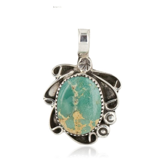 Certified Authentic Navajo .925 Sterling Silver Natural Turquoise Native American Necklace 12908-81