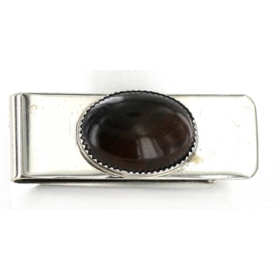 Handmade Certified Authentic Navajo .925 Sterling Silver Natural Tigers Eye Native American Money Clip 1227 Handmade Certified Authentic Navajo .925 Sterling Silver Natural Tigers Eye Native American Money Clip 1227