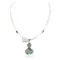 .925 Sterling Silver Handmade Signed Certified Authentic Navajo Turquoise Quartz Native American Necklace 10049-3-15786