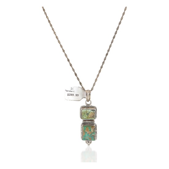 Handmade Navajo .925 Sterling Silver Natural Turquoise Native American Necklace 10050 Handmade Navajo .925 Sterling Silver Natural Turquoise Native American Necklace 10050
