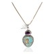 .925 Sterling Silver Handmade Certified Authentic Natural Turquoise and Purple Spiny Oyster Native American Necklace 10053-0 .925 Sterling Silver Handmade Certified Authentic Natural Turquoise and Purple Spiny Oyster Native American Necklace 10053-0