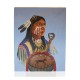 $680 Navajo Indian Chief Painted by Certified Authentic Acrylic Native American Painting  10798