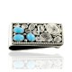 Handmade Certified Authentic Nickel Natural Turquoise Native American Money Clip 11237 Handmade Certified Authentic Nickel Natural Turquoise Native American Money Clip 11237