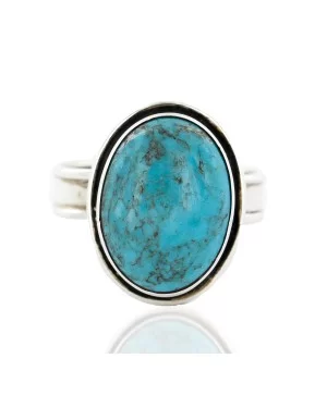 Handmade Certified Authentic Navajo .925 Sterling Silver Natural Turquoise Native American Ring  12521