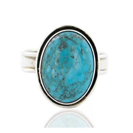 Handmade Certified Authentic Navajo .925 Sterling Silver Natural Turquoise Native American Ring  12521