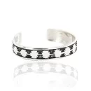 .925 Sterling Silver Handmade Certified Authentic Navajo Native American Bracelet 12536