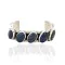 .925 Sterling Silver Handmade Wave Nuggets Certified Authentic Navajo Lapis Native American Bracelet 12559