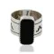 Handmade Certified Authentic Navajo .925 Sterling Silver Natural Black Onyx Native American Ring  12576