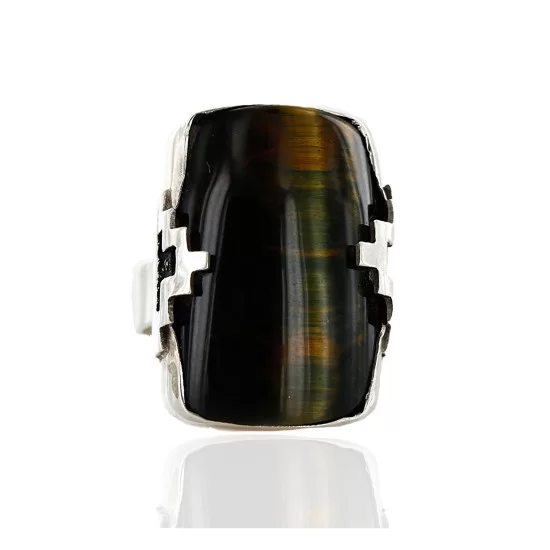 .925 Sterling Silver Handmade Certified Authentic Navajo TIGERS EYE Native American Ring 12579 .925 Sterling Silver Handmade Certified Authentic Navajo TIGERS EYE Native American Ring 12579