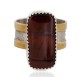 12kt Gold Filled 925 Sterling Silver Handmade Certified Authentic Navajo Natural Tigers Eye Native American Ring  12625