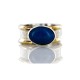 .925 Sterling Silver and 12kt Gold Filled Handmade Certified Authentic Navajo Lapis Native American Ring  12628-2
