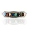 Petit Point Handmade Certified Authentic Zuni .925 Sterling Silver Multicolor Turquoise Native American Bracelet 12665-00