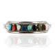 Petit Point Handmade Certified Authentic Zuni .925 Sterling Silver Multicolor Turquoise Native American Bracelet 12665-00