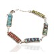 Handmade Certified Authentic Zuni .925 Sterling Silver Natural Multicolor Native American Bracelet 12684-3