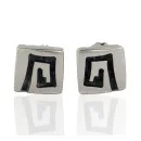 Handmade Certified Authentic Hopi .925 Sterling Silver Stud Native American Earrings 1 12854-1
