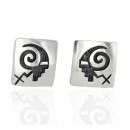 Handmade Certified Authentic Hopi .925 Sterling Silver Stud Native American Earrings 2 12855-5