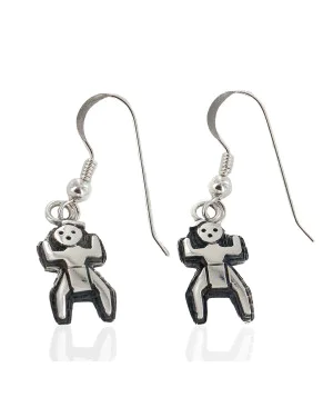 Handmade Kachina Certified Authentic Hopi .925 Sterling Silver Dangle Native American Earrings 12855-8 Handmade Kachina Certified Authentic Hopi .925 Sterling Silver Dangle Native American Earrings 12855-8