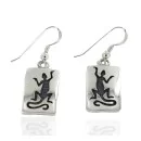 Handmade Gaco Certified Authentic Hopi .925 Sterling Silver Dangle Native American Earrings 12856-1