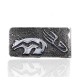 Bear and Bear Paw .925 Sterling Silver Ray Begay Certified Authentic Handmade Navajo Native American Money Clip  13194-1