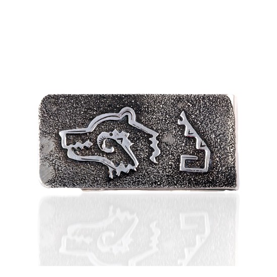 Bear .925 Sterling Silver Money Clip, Handmade Navajo NB180527025314