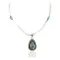 .925 Sterling Silver Handmade Certified Authentic Navajo & Natural Turquoise Quartz Native American Necklace 14936-15771-5
