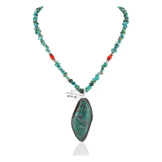 .925 Sterling Silver Handmade Certified Authentic Navajo Natural and Blood Turquoise Coral Native American Necklace 14942-16029-4 .925 Sterling Silver Handmade Certified Authentic Navajo Natural and Blood Turquoise Coral Native American Necklace 14942-16029-4