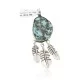 Feather Certified Authentic .925 Sterling Silver Handmade Navajo Natural Turquoise Native American Pendant 14990-1