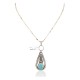 .925 Sterling Silver Handmade Certified Authentic Navajo Natural Turquoise Native American Necklace 15000