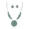 Handmade Certified Authentic Navajo .925 Sterling Silver Natural Turquoise Set Native American Necklace Earrings 15789-14644
