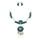 Petit Point Handmade Certified Authentic Zuni .925 Sterling Silver Turquoise Set Native American Necklace Earrings 15790-17946 Petit Point Handmade Certified Authentic Zuni .925 Sterling Silver Turquoise Set Native American Necklace Earrings 15790-17946