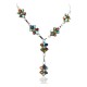 Petit Point Handmade Zuni .925 Sterling Silver Multicolor Stones and Turquoise Native American Necklace 15903 Petit Point Handmade Zuni .925 Sterling Silver Multicolor Stones and Turquoise Native American Necklace 15903