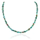 Delicate Certified Authentic Navajo .925 Sterling Silver Natural Turquoise and Coral Native American Necklace 1601