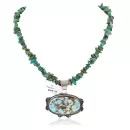Certified Authentic Navajo .925 Sterling Silver Natural Turquoise Turquoise Native American Necklace 14796-16065-5