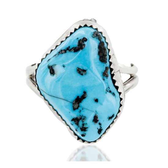Handmade Certified Authentic Navajo .925 Sterling Silver Natural Turquoise Native American Ring  16425