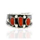 Handmade Certified Authentic Signed Navajo .925 Sterling Silver Coral Native American Ring  16452