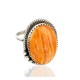 Handmade Certified Authentic Signed Navajo .925 Sterling Silver Spiny Oyster Native American Ring 16585-9 Handmade Certified Authentic Signed Navajo .925 Sterling Silver Spiny Oyster Native American Ring 16585-9