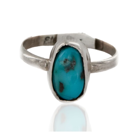 925 Sterling Silver Handmade Certified Authentic Navajo Natural Turquoise Native American Ring 16803-0 925 Sterling Silver Handmade Certified Authentic Navajo Natural Turquoise Native American Ring 16803-0