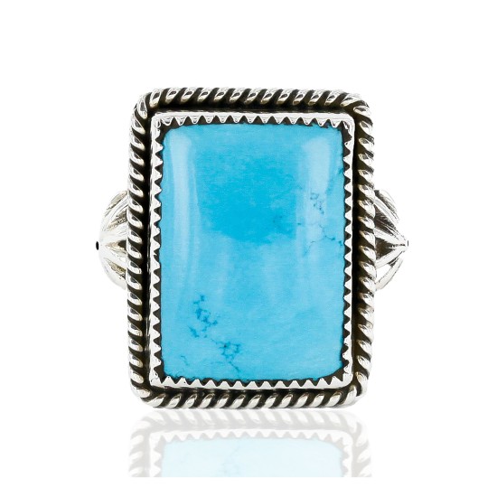 Handmade Certified Authentic Navajo .925 Sterling Silver Natural Turquoise Native American Ring  16945