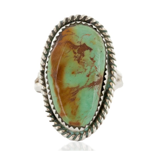 .925 Sterling Silver Handmade Certified Authentic Navajo Natural Turquoise Native American Ring 17006-2 .925 Sterling Silver Handmade Certified Authentic Navajo Natural Turquoise Native American Ring 17006-2