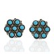 Certified Authentic Handmade Zuni .925 Sterling Silver Clip Native American Earrings Natural Turquoise 17785