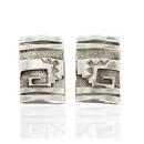 Rare Certified Authentic Handmade Navajo .925 Sterling Silver Clip Native American Earrings 1 17938-1