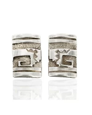 Rare Certified Authentic Handmade Navajo .925 Sterling Silver Clip Native American Earrings 1 17938-1 Rare Certified Authentic Handmade Navajo .925 Sterling Silver Clip Native American Earrings 1 17938-1