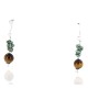 Certified Authentic Navajo .925 Sterling Silver Hooks Natural Crriple Creek Turquoise and Tigers Eye Native American Earrings 18068-2