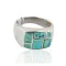 Handmade Inlay Navajo .925 Sterling Silver Certified Authentic Natural Turquoise Native American Ring 18149 Handmade Inlay Navajo .925 Sterling Silver Certified Authentic Natural Turquoise Native American Ring 18149